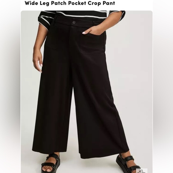 torrid Pants - Torrid Black Wide-Leg Crop Pants